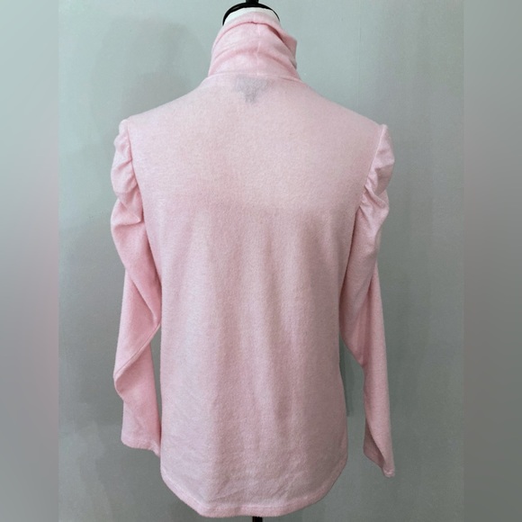 ALISON ANDREWS Pink Puff Shoulder Turtleneck Sweater Size Small - Picture 3 of 9